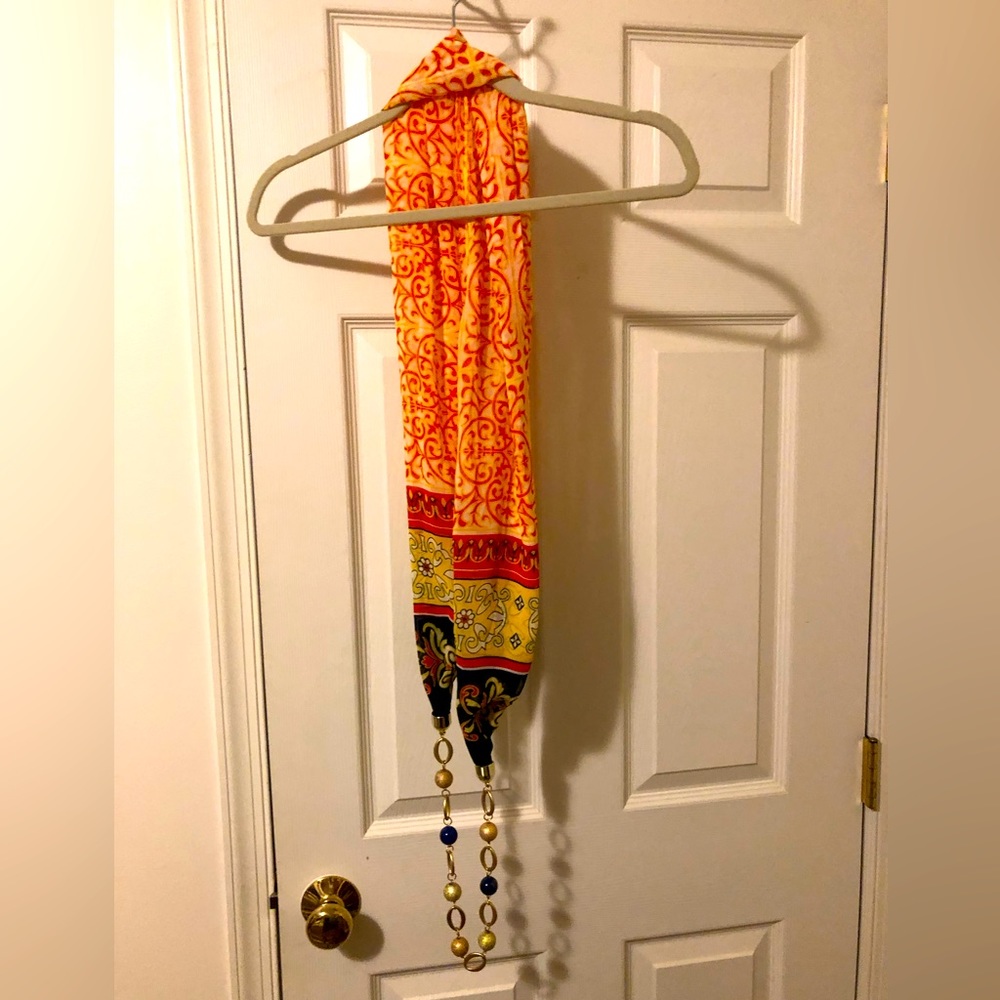 Sophie Original Womens scarf with decorative beaded chain